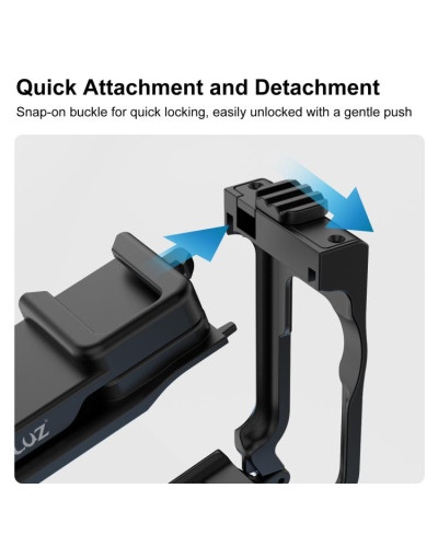 For DJI Osmo Action 6 PULUZ Street Photography Handle ABS Plastic Hand Grip with Cold Shoe