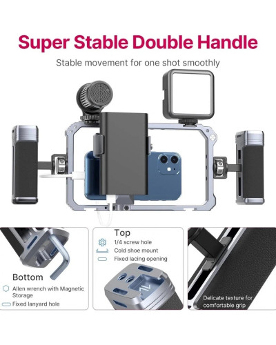 Ulanzi Universal Metal Cage Video Rig with HANDLES for Smartphones Ulanzi Universal Metal Cage Video Rig with HANDLES for Smartphones