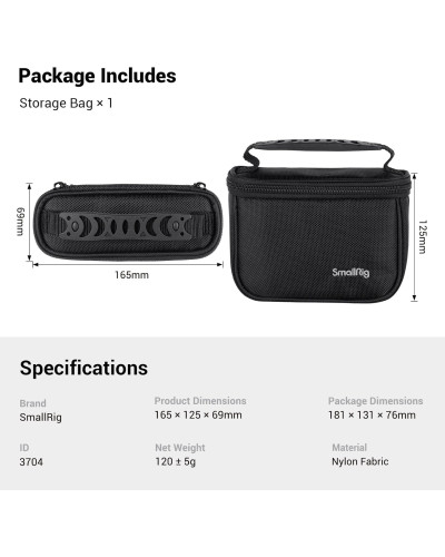 SmallRig Mini Camera Storage Bag Protective Carrying Case for Action Camera/Follow Focus/LED Light/Microphone