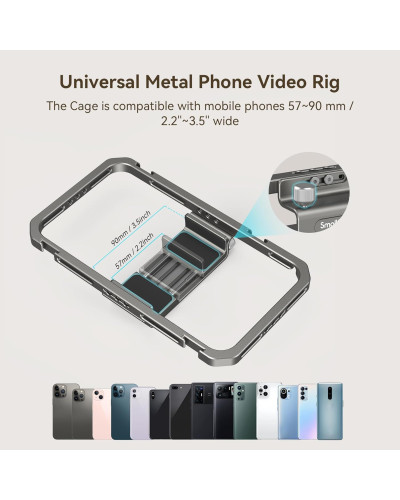 SmallRig Universal Phone Cage Smartphone Video Rig Kit with Handles
