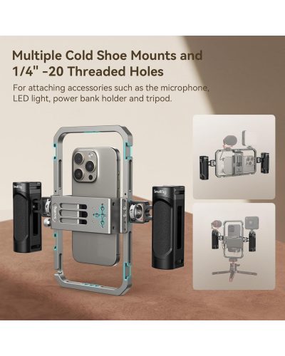 SmallRig Universal Phone Cage Smartphone Video Rig Kit with Handles