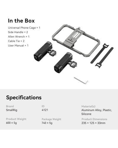SmallRig Universal Phone Cage Smartphone Video Rig Kit with Handles