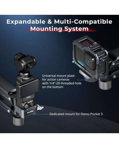 SmallRig mini Shock Absorber Arm for DJI Osmo Pocket 3/Action 6/5 Pro/4 for GoPro Hero13/12/11 for Insta360 X5/4/3