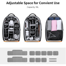 K&F Concept Camera Backpack 18L Nature Wander 05(Black Orange)