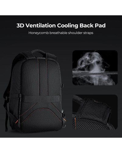 K&F Concept Camera Backpack 18L Nature Wander 05(Black Orange)