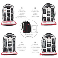 BESCHOI DSLR SLR Camera Backpack Bag Case Waterproof for Canon Nikon Sony (20L)