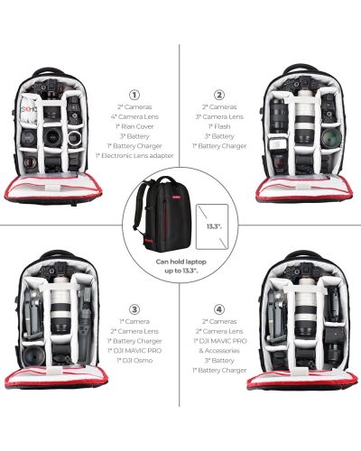 BESCHOI DSLR SLR Camera Backpack Bag Case Waterproof for Canon Nikon Sony (20L) BESCHOI DSLR SLR Camera Backpack Bag Case Waterproof for Canon Nikon Sony (20L)