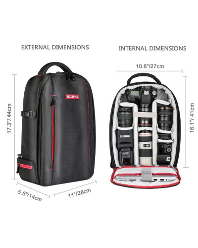 BESCHOI DSLR SLR Camera Backpack Bag Case Waterproof for Canon Nikon Sony (20L)
