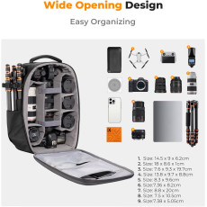 K&F Concept Camera Backpack 22L Nature Wander 10(Black)