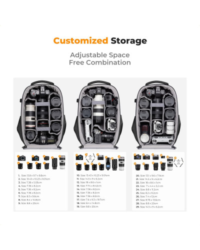 K&F Concept Camera Backpack 22L Nature Wander 10(Black)