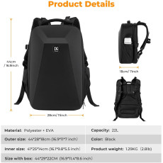 K&F Concept Camera Backpack 22L Nature Wander 10(Black)