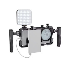 BAFANG BFT-05A Universal Phone Video Rig with Dual Handles Smartphone Cage Stabilizer for Video Recording