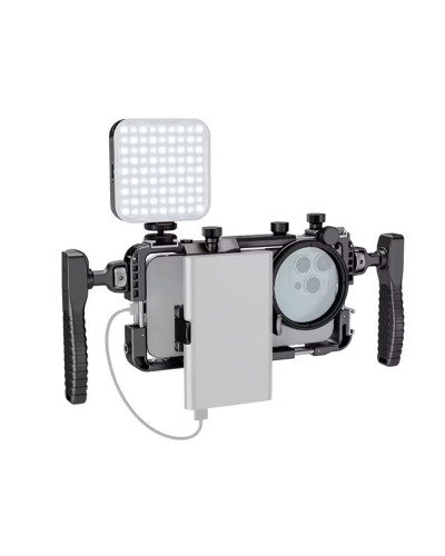 BAFANG BFT-05A Universal Phone Video Rig with Dual Handles Smartphone Cage Stabilizer for Video Recording