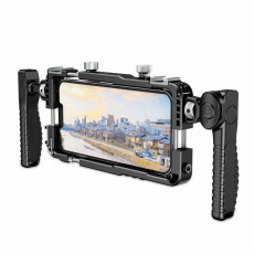 BAFANG BFT-05A Universal Phone Video Rig with Dual Handles Smartphone Cage Stabilizer for Video Recording