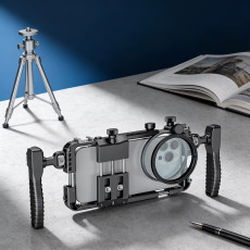 BAFANG BFT-05A Universal Phone Video Rig with Dual Handles Smartphone Cage Stabilizer for Video Recording