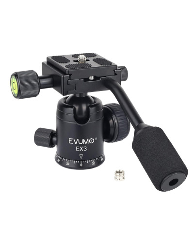 EVUMO Mini 28mm Ball Head Tripod Head with Handle
