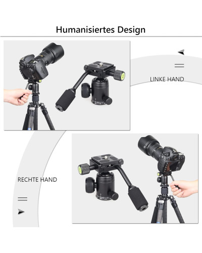 EVUMO Mini 28mm Ball Head Tripod Head with Handle