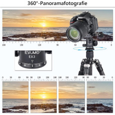 EVUMO Mini 28mm Ball Head Tripod Head with Handle