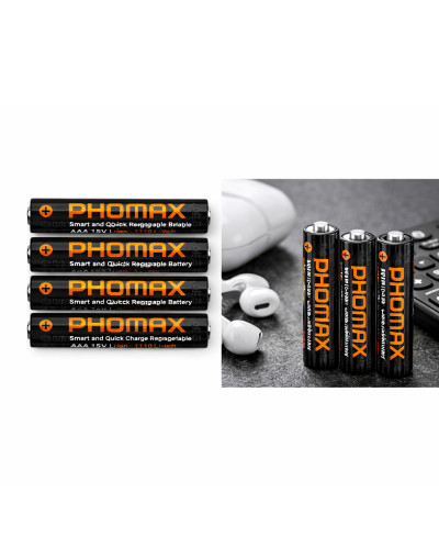 PHOMAX AAA 1110mWh Rechargeable Lithium‑ion Battery
