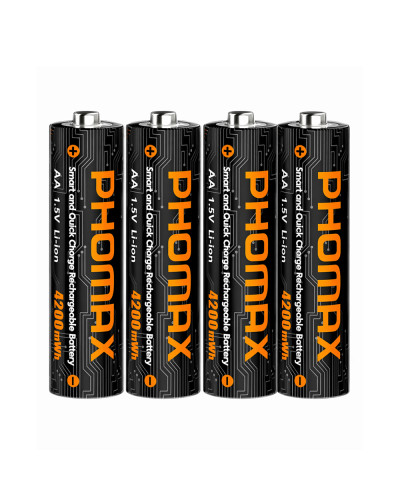 PHOMAX AA 4200mWh Rechargeable Lithium‑ion Battery