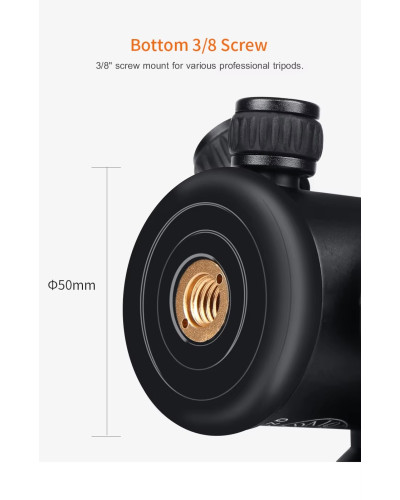 QZSD-02 Aluminum Camera Tripod Ball Head With Quick Release Plate