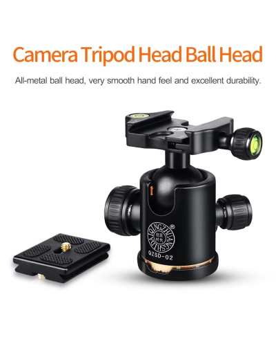 QZSD-02 Aluminum Camera Tripod Ball Head With Quick Release Plate