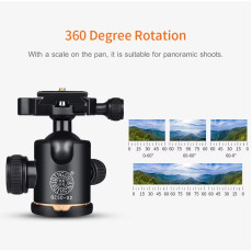 QZSD-02 Aluminum Camera Tripod Ball Head With Quick Release Plate