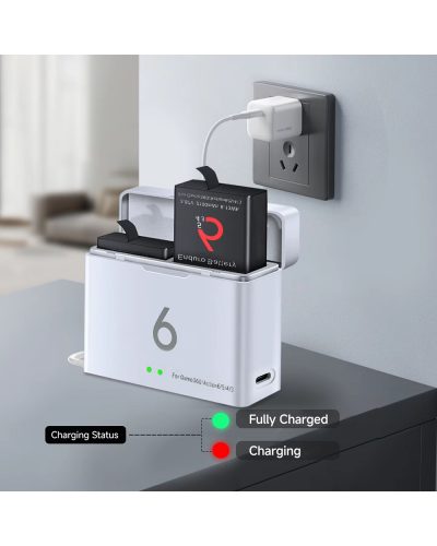 Battery Charger for DJI Osmo 360/ Action 6/5Pro/4/3 Battery Charger for DJI Osmo 360/ Action 6/5Pro/4/3