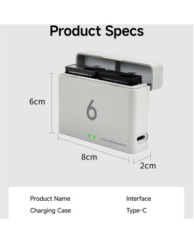 Battery Charger for DJI Osmo 360/ Action 6/5Pro/4/3