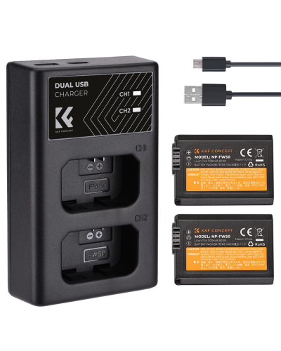 K&F Concept NP-FW50 Battery and Dual Slot Charger