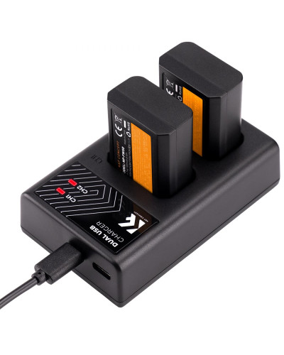 K&F Concept NP-FW50 Battery and Dual Slot Charger