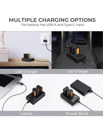 K&F Concept NP-FW50 Battery and Dual Slot Charger