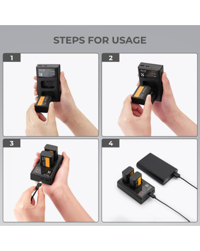 K&F Concept NP-FW50 Battery and Dual Slot Charger