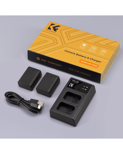 K&F Concept NP-FW50 Battery and Dual Slot Charger