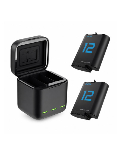 TELESIN Charging Case With 2 Batteries for Hero 12/11/10/9