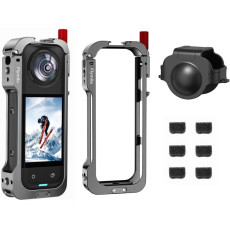 Flymily Metal Cage Rig Housing Frame with Lens Cover for Insta360 X5
