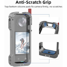 Flymily Metal Cage Rig Housing Frame with Lens Cover for Insta360 X5