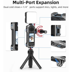 Flymily Metal Cage Rig Housing Frame with Lens Cover for Insta360 X5
