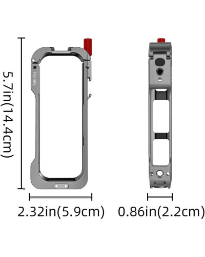 Flymily Metal Cage Rig Housing Frame with Lens Cover for Insta360 X5