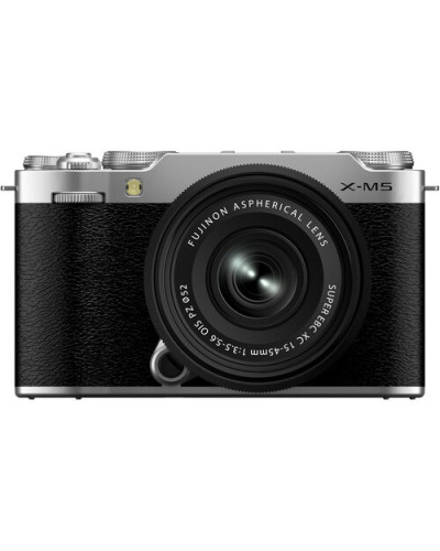 FUJIFILM X-M5 Mirrorless Camera with XC 15-45mm f/3.5-5.6 Lens (Silver)