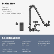 SmallRig Desktop Shooting Magic Arm with Crab Clamp Kit