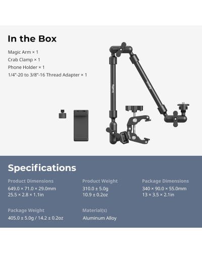 SmallRig Desktop Shooting Magic Arm with Crab Clamp Kit