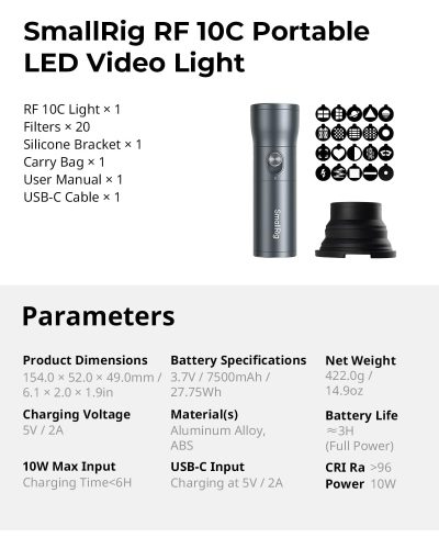 SmallRig RF 10C Portable Focusable LED Video Light