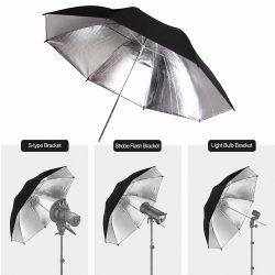80cm Professional Reflective umbrella studio lighting Black/Silver