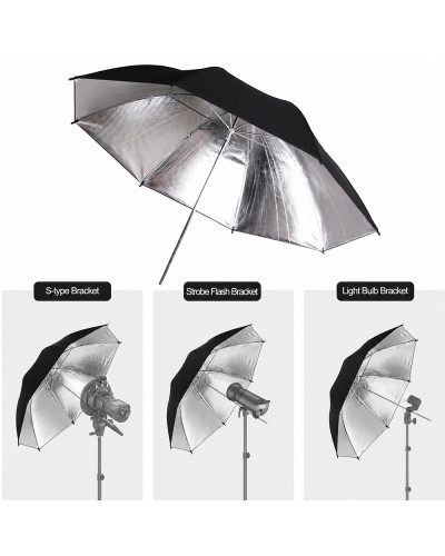 80cm Professional Reflective umbrella studio lighting Black/Silver