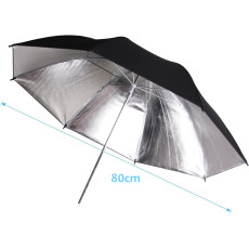 80cm Professional Reflective umbrella studio lighting Black/Silver