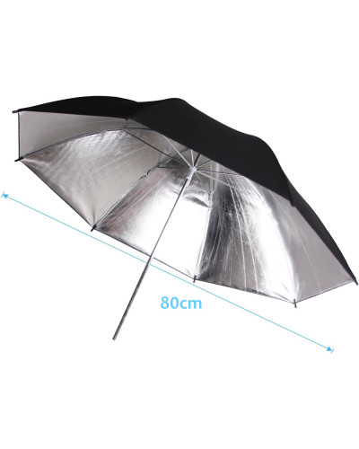 80cm Professional Reflective umbrella studio lighting Black/Silver