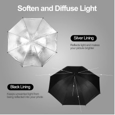 80cm Professional Reflective umbrella studio lighting Black/Silver