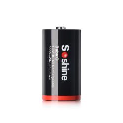 Soshine Rechargeable C Batteries with USB-C Charging Cable 1.5v Lithium LR14 C Size Battery 5000mWh (1Pc)