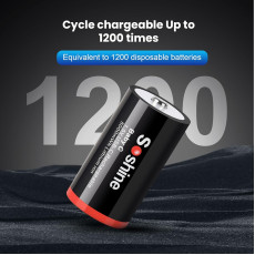 Soshine Rechargeable C Batteries with USB-C Charging Cable 1.5v Lithium LR14 C Size Battery 5000mWh (1Pc)